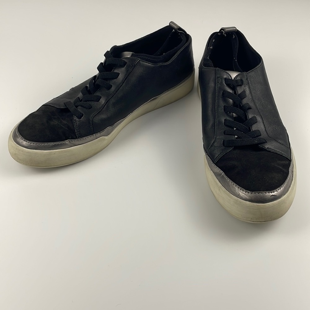 27 Edit | Valarie 100% Genuine Real Leather Upper Lace Up Sneaker Kicks Black 9M - Picture 2 of 13